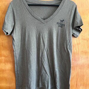 Stüssy Grey V-Neck T-Shirt